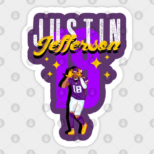 Justin Jefferson 18 - Minnesota Vikings Sticker by Mic jr